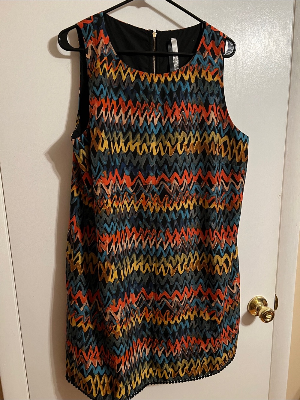 Kensie Multicolor Zigzag Sleeveless Shift Dress